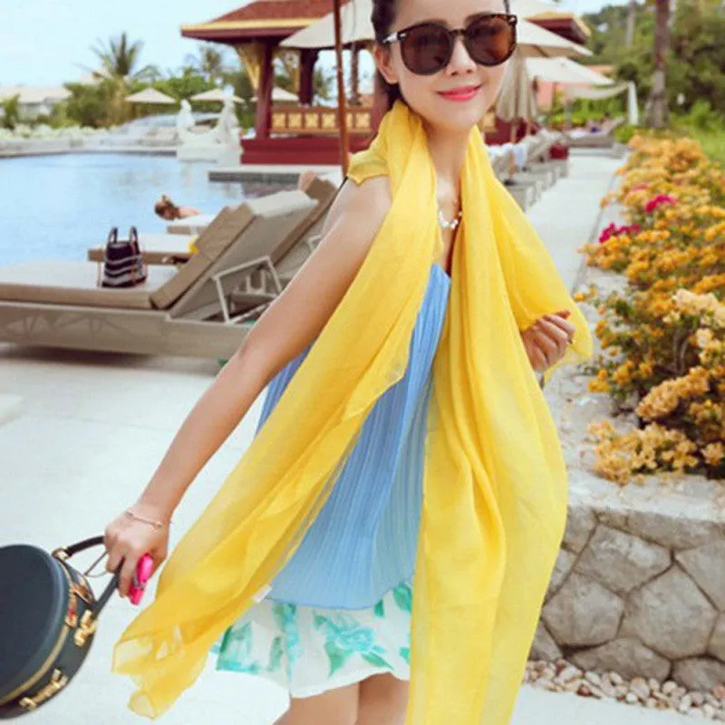 Women Long Candy Colors Soft Silk Scarf Wrap Shawl Scarves Fashion Stole SM6