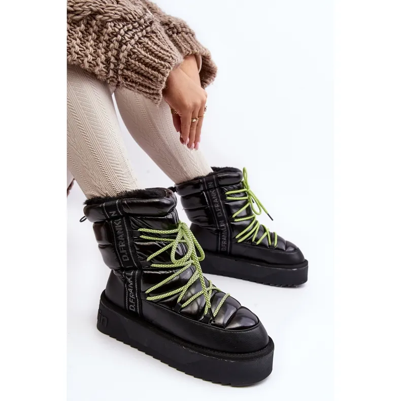 Women's Snow Boots With a Thick Sole Vegan D.Franklin DFSH371007 Black