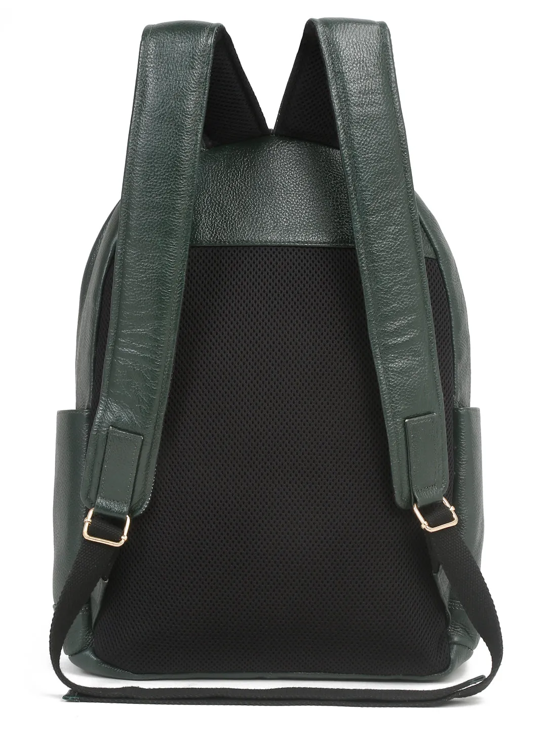 Women's GREEN textured Leather backpack