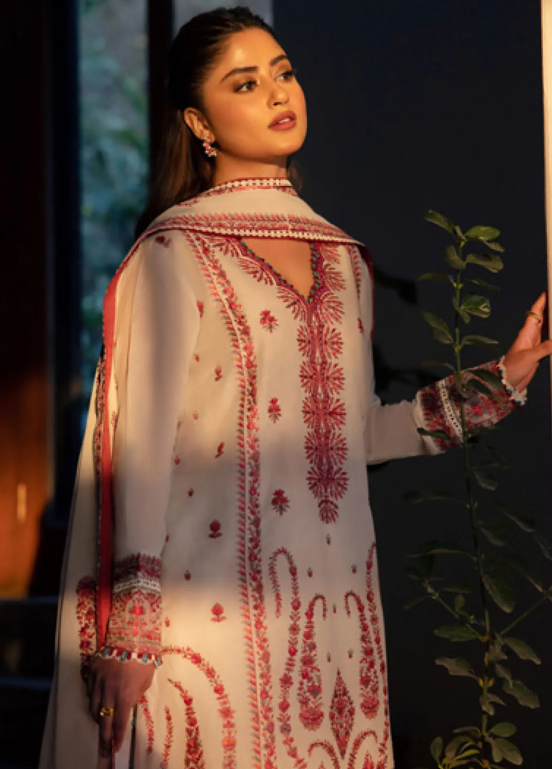 Zaha By Khadija Shah Embroidered Lawn 3 Piece Unstitched Suit ZH24EL D-9A