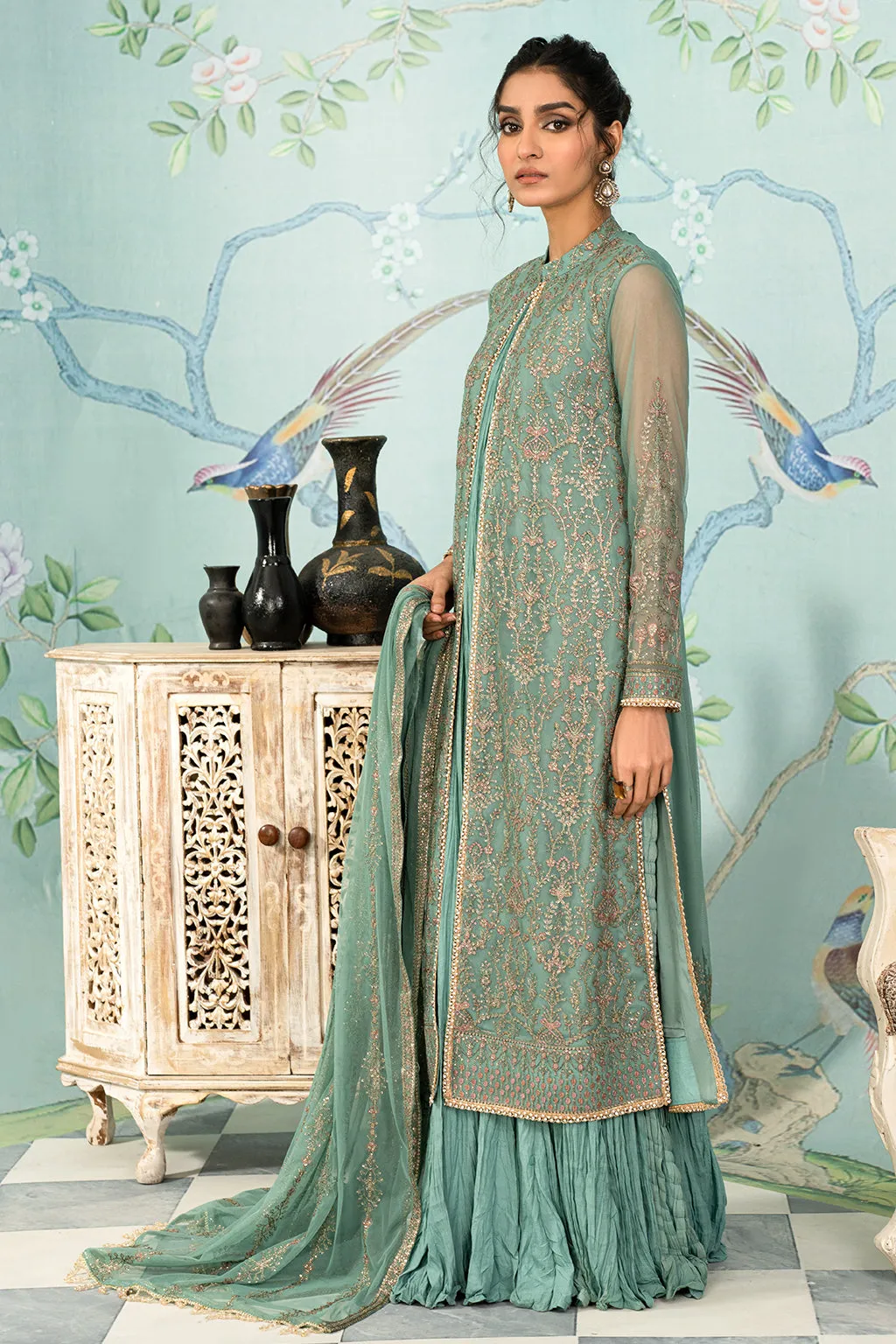 Zarif Afsanah Luxury Embroidered Net Unstitched 3Pc Suit ZAF 11 ABSHAAR