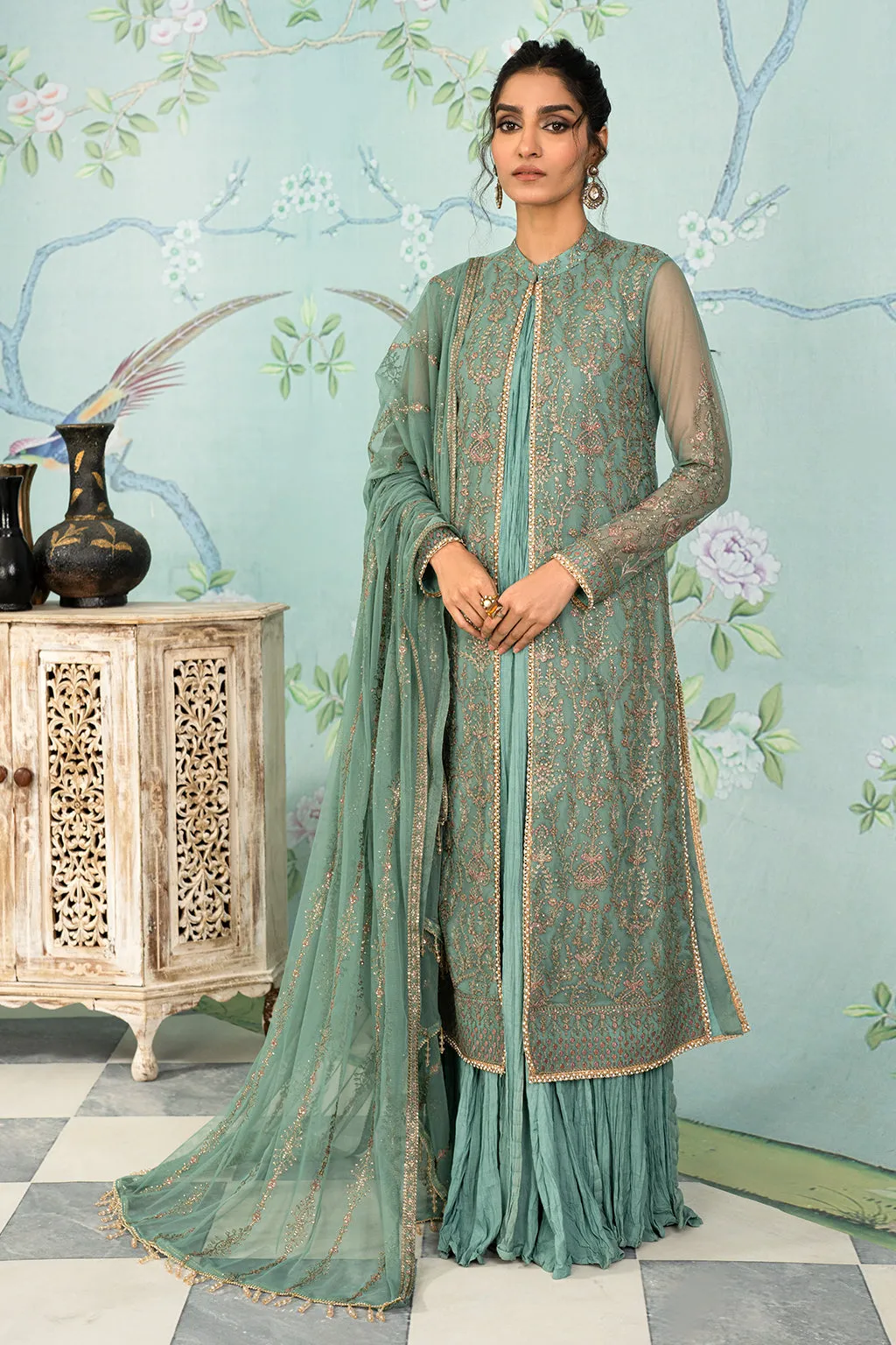 Zarif Afsanah Luxury Embroidered Net Unstitched 3Pc Suit ZAF 11 ABSHAAR