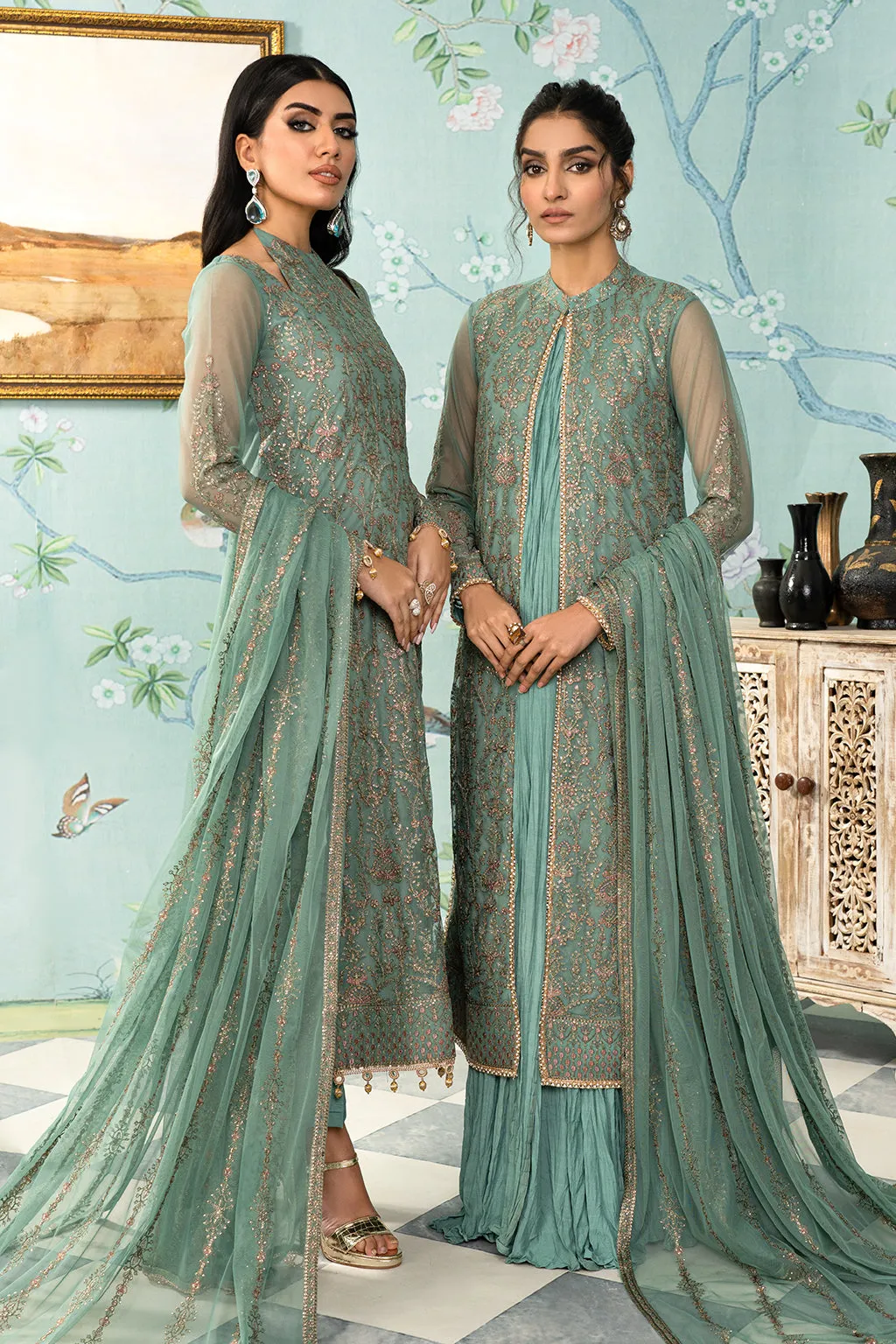 Zarif Afsanah Luxury Embroidered Net Unstitched 3Pc Suit ZAF 11 ABSHAAR